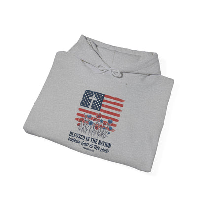 Blessed Is the Nation | Flag Cross Tee | Faith & Freedom 4th of July