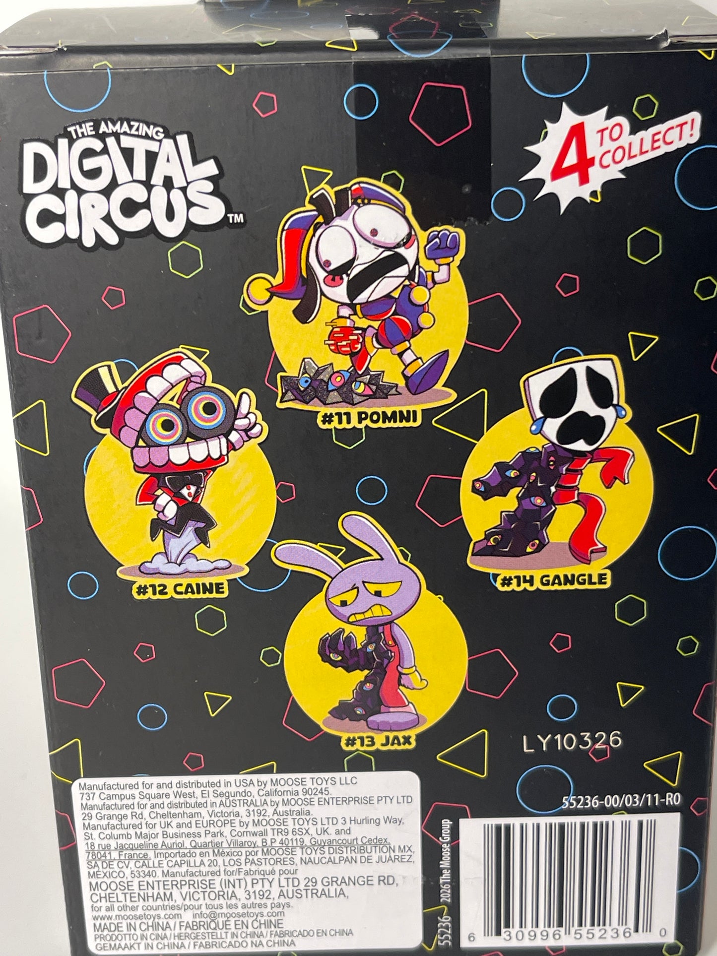 Packaging of 'The Amazing Digital Circus' with colorful characters on a black background