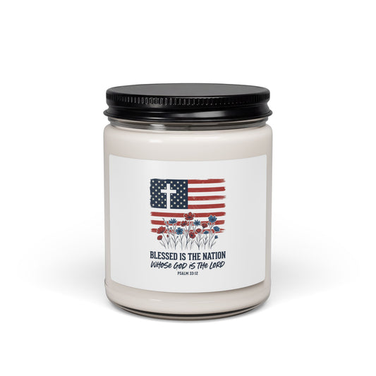 Blessed Is the Nation | Soy Candle | Faith & Freedom | Choose Your Scent