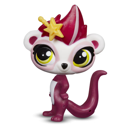 Toy figure with a red and white headpiece on a white background