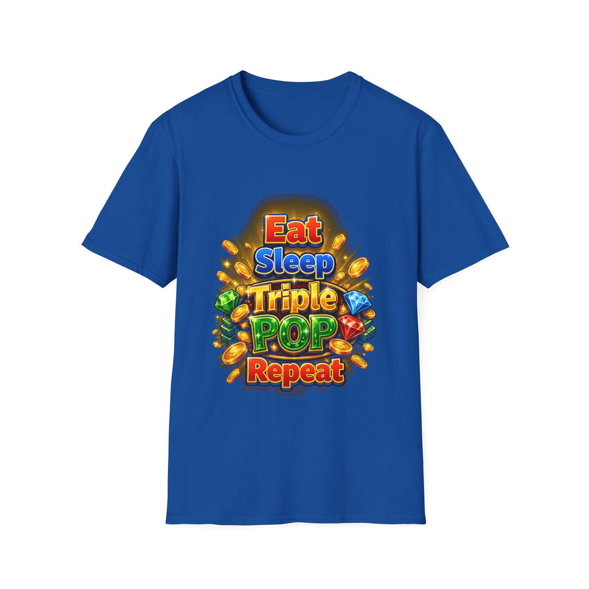 Eat Sleep Triple Pop Repeat  | T-Shirt | Gamer Coin Pop Arcade Tee