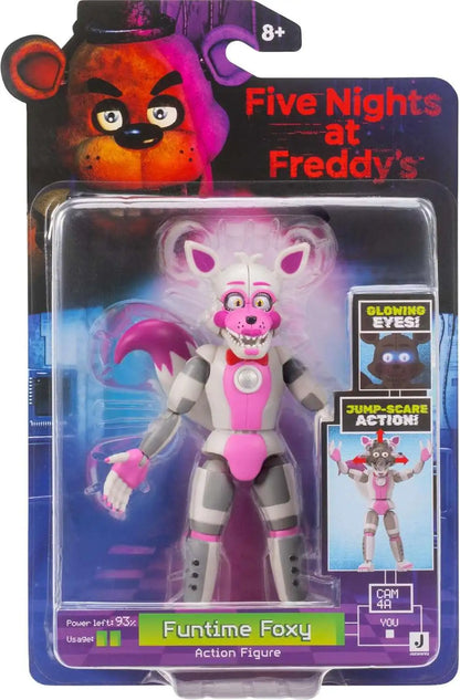 JAKKS Pacific | FNAF | Funtime Foxy | 5-Inch Articulated Figure | Glowing Eyes & Jumpscare