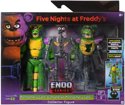 Jazwares |  FNAF | Endo Series | Montgomery Gator & Shattered Montgomery Gator | Action Figure 2-Pack
