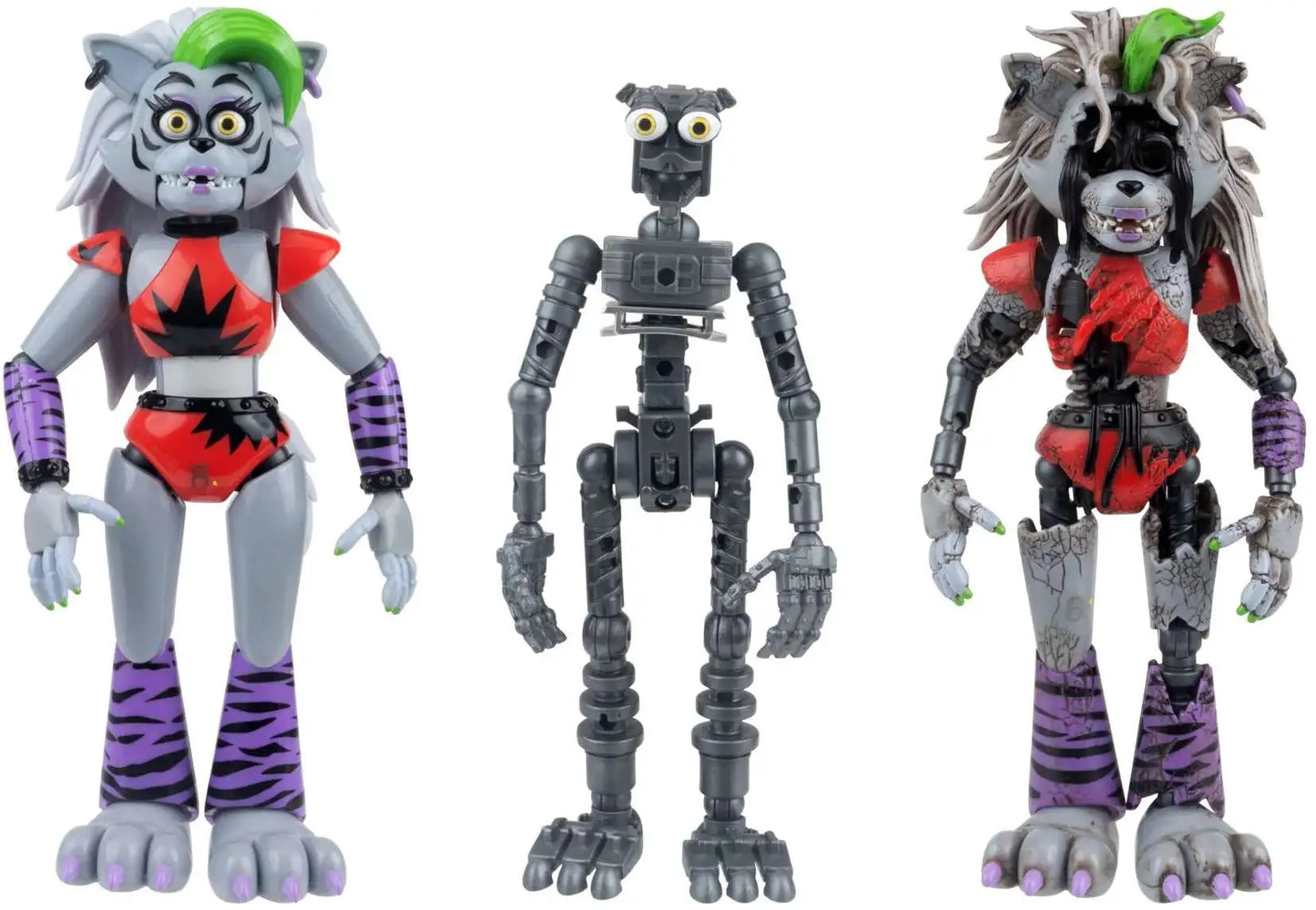 JAKKS Pacific | Five Nights at Freddy's Endo Series | Roxanne Wolf & Shattered Roxanne Wolf | Action Figure 2-Pack