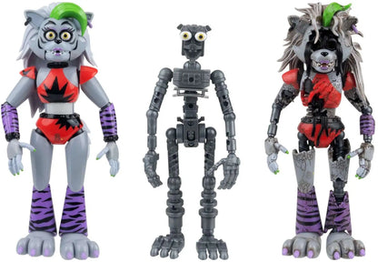JAKKS Pacific | Five Nights at Freddy's Endo Series | Roxanne Wolf & Shattered Roxanne Wolf | Action Figure 2-Pack