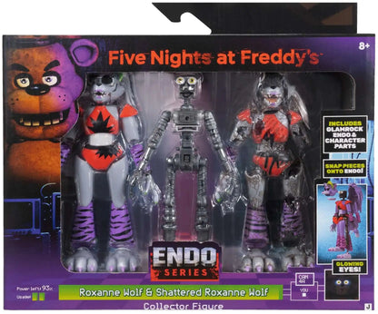 JAKKS Pacific | Five Nights at Freddy's Endo Series | Roxanne Wolf & Shattered Roxanne Wolf | Action Figure 2-Pack