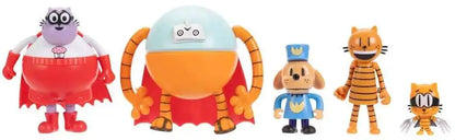 Jazwares | Dog Man Supa Cat Supa Buddies & Baddies | Action Figure 5-Pack