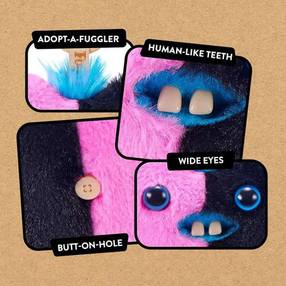 ZURU | Fuggler | Baby Pinkles Wide Eyed Weirdo | 3.5" Heart Plush Bag Charm