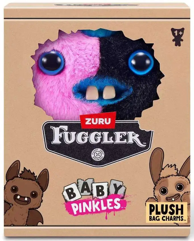 ZURU | Fuggler | Baby Pinkles Wide Eyed Weirdo | 3.5" Heart Plush Bag Charm