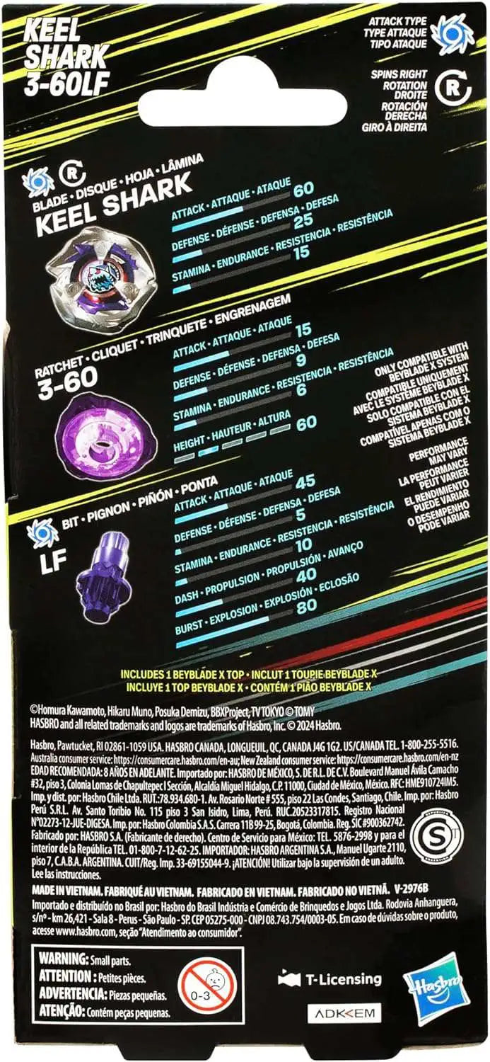 Hasbro | Beyblade X Keel Shark 3-60LF | Attack-Type Booster