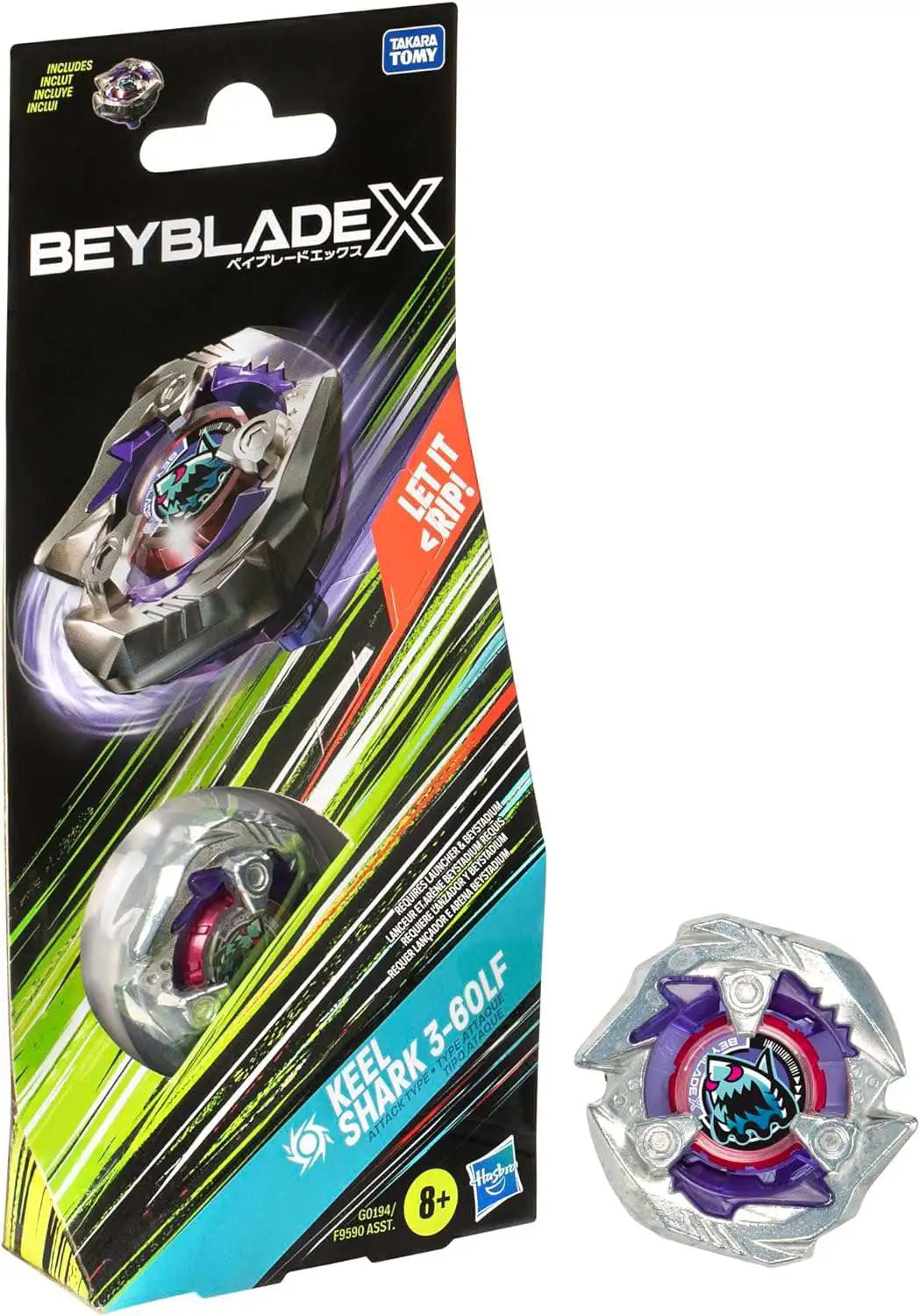Hasbro | Beyblade X Keel Shark 3-60LF | Attack-Type Booster