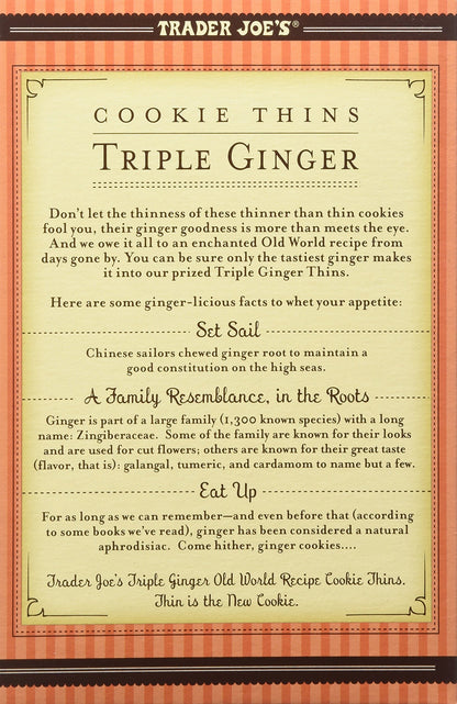 Trader Joe's | Cookie Thins Triple Ginger | Pack of 2 (18 oz)