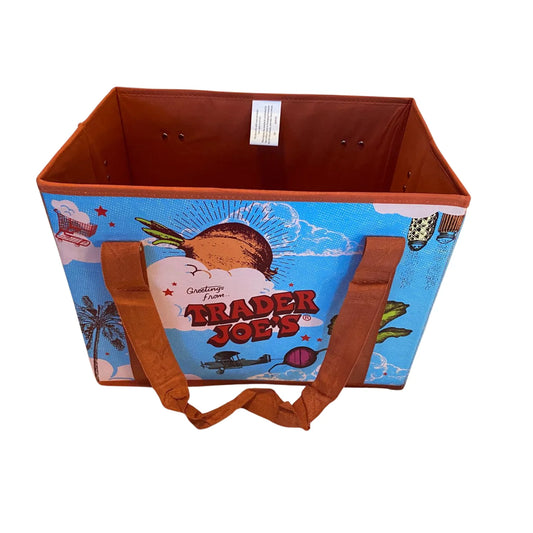 Stand Up Collapsible Grocery Tote Bag, 15 x 9.5 x 10.5 inches