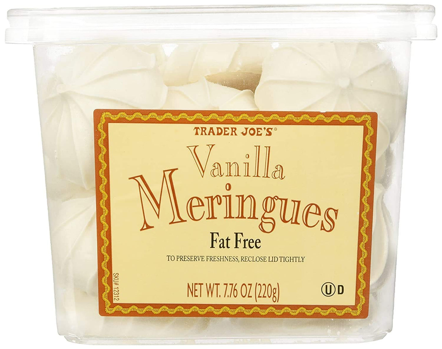 Trader Joe's Vanilla Meringue Cookies - Pack of 4 Tubs (31.04 oz Each)