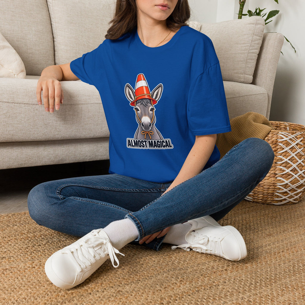 Almost Magical | Cute Donkey Wearing Traffic Cone | Tee