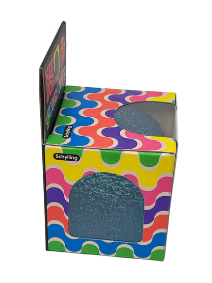 Colorful packaging box with a window on a white background