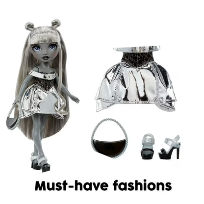 Rainbow High Shadow High Luna Madison | Grayscale 11" Fashion Doll with Grey Hair, Metallic Outfit & Handbag