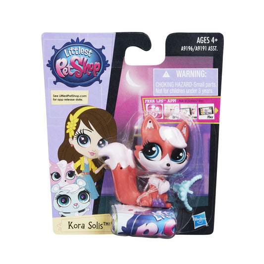 Littlest Pet Shop toy figure packaging with character and pet inside