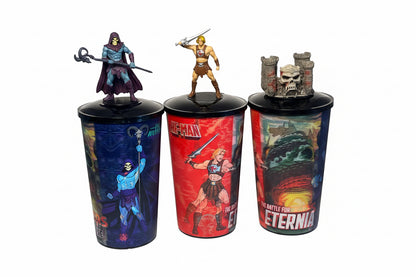 Masters of the Universe Set | Popcorn Bucket with Light Up Eyes & Lenticular Cups (Skeletor, He-Man, & Grayskull)