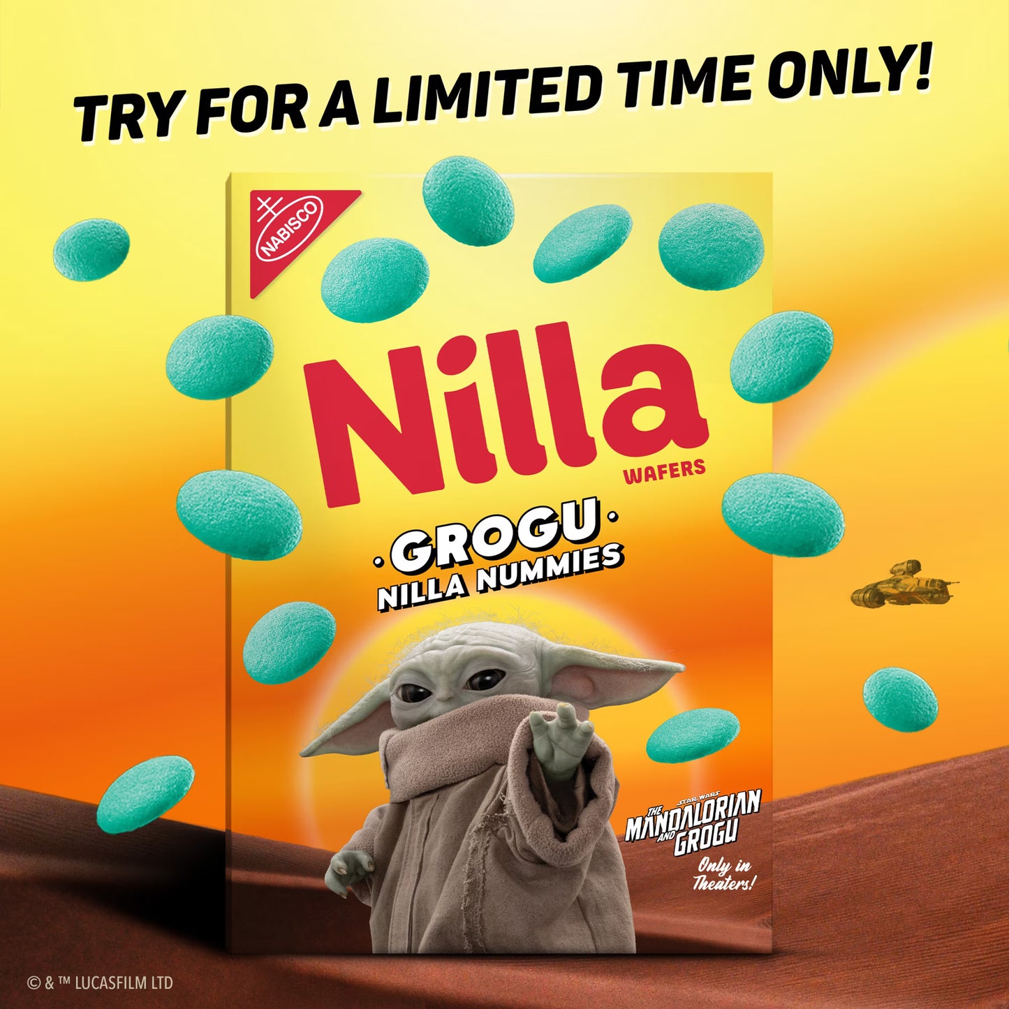 Nabisco Star Wars | Mandalorian Grogu | Blue Nilla Nummies | 1 Box, 11oz