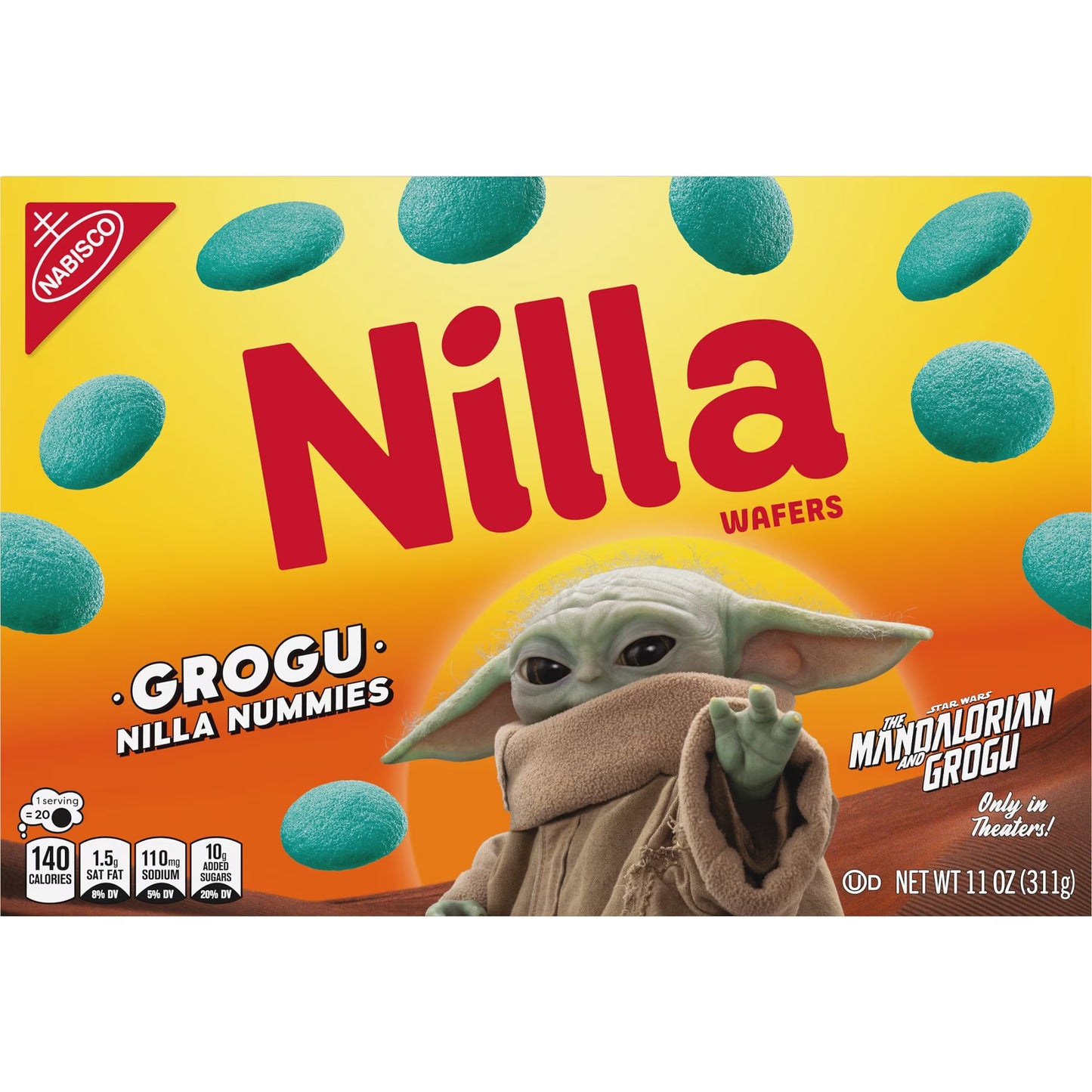 Nabisco Star Wars | Mandalorian Grogu | Blue Nilla Nummies | 1 Box, 11oz