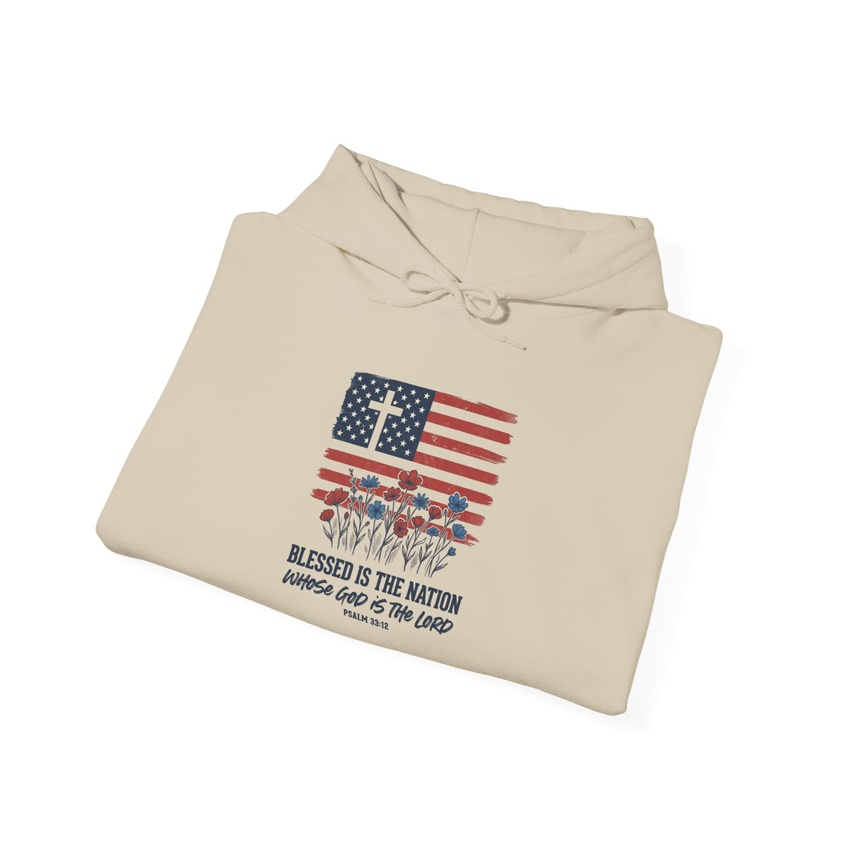 Blessed Is the Nation | Flag Cross Tee | Faith & Freedom 4th of July