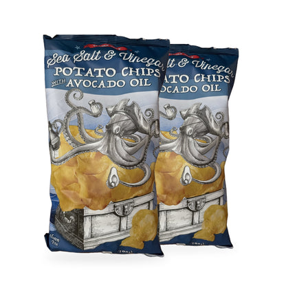 Trader Joe's | Sea Salt & Vinegar Potato Chips with Avocado Oil | 7 oz | 2 Pack