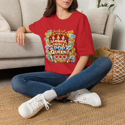 Triple Pop Queen T-Shirt — Casino Jackpot Slot Machine Graphic Tee