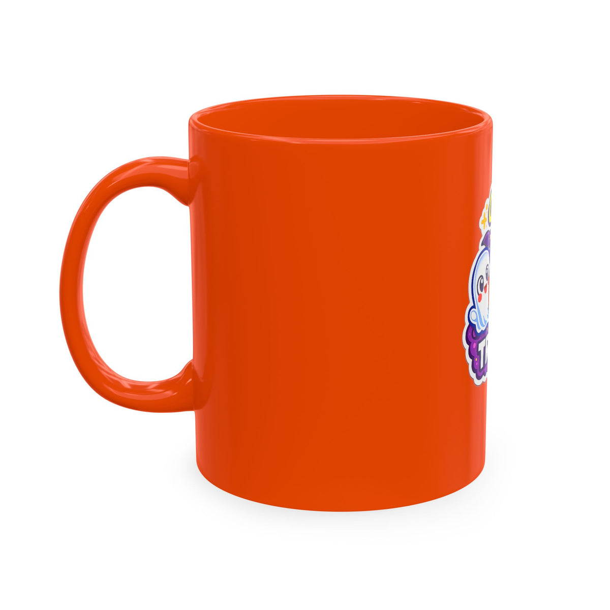 Printify | Halloween "Only Treats" Ceramic Mug | Ghost & Pumpkin | 11oz