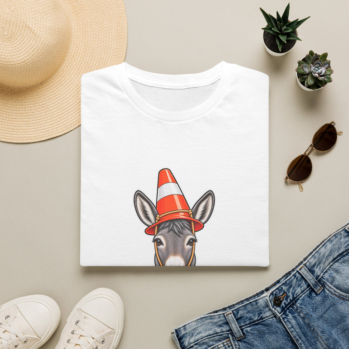 Almost Magical | Cute Donkey Wearing Traffic Cone | Tee
