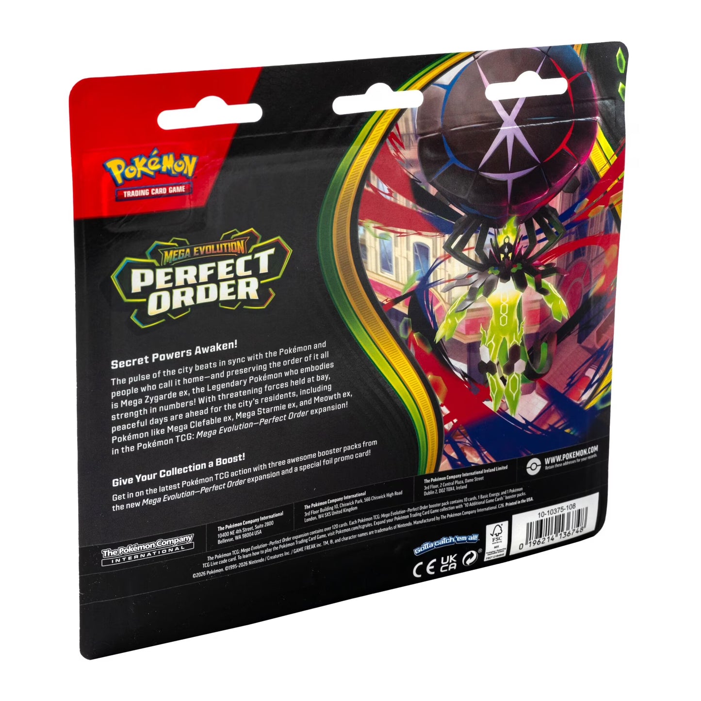 Pokemon TCG | Mega Evolution | Perfect Order | 3 PK Blister