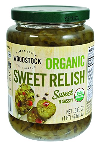 Woodstock Organic Sweet Relish - 16 oz | USDA Certified 95% Organic Pickle Relish