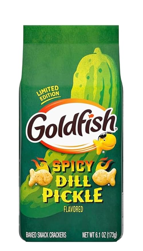 Goldfish Spicy Dill Pickle Flavored Crackers pack of 6