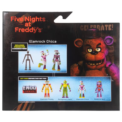 JAKKS Pacific | FNAF Endo Series | Glamrock Chica & Shattered Glamrock Chica | Action Figure 2-Pack