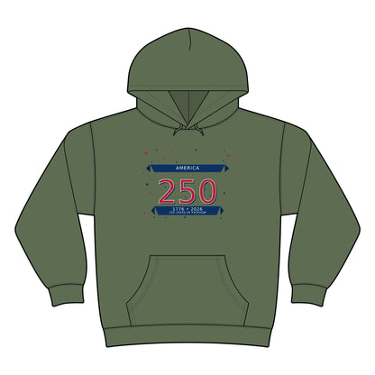Army Green Camo Hoodie | Stencil "250" Military Patch Design | Patriotic Pullover | Choose Size