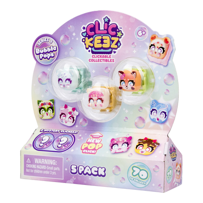 Clickeez | Series 3 | 5-Pack Collectible Keyboard Keys | Click & Clack