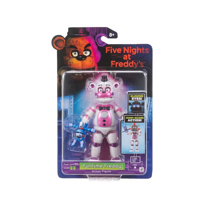 JAKKS Pacific | FNAF | Funtime Freddy 5" Articulated Figure | Jumpscare & Glow-in-the-Dark Eyes