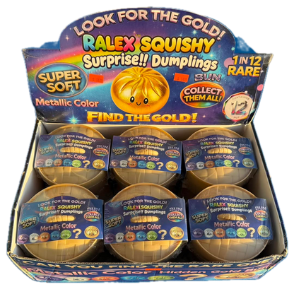 Ralex | Metallic Blind Dumpling Squishy | Surprise Slow-Rise Fidget Toy