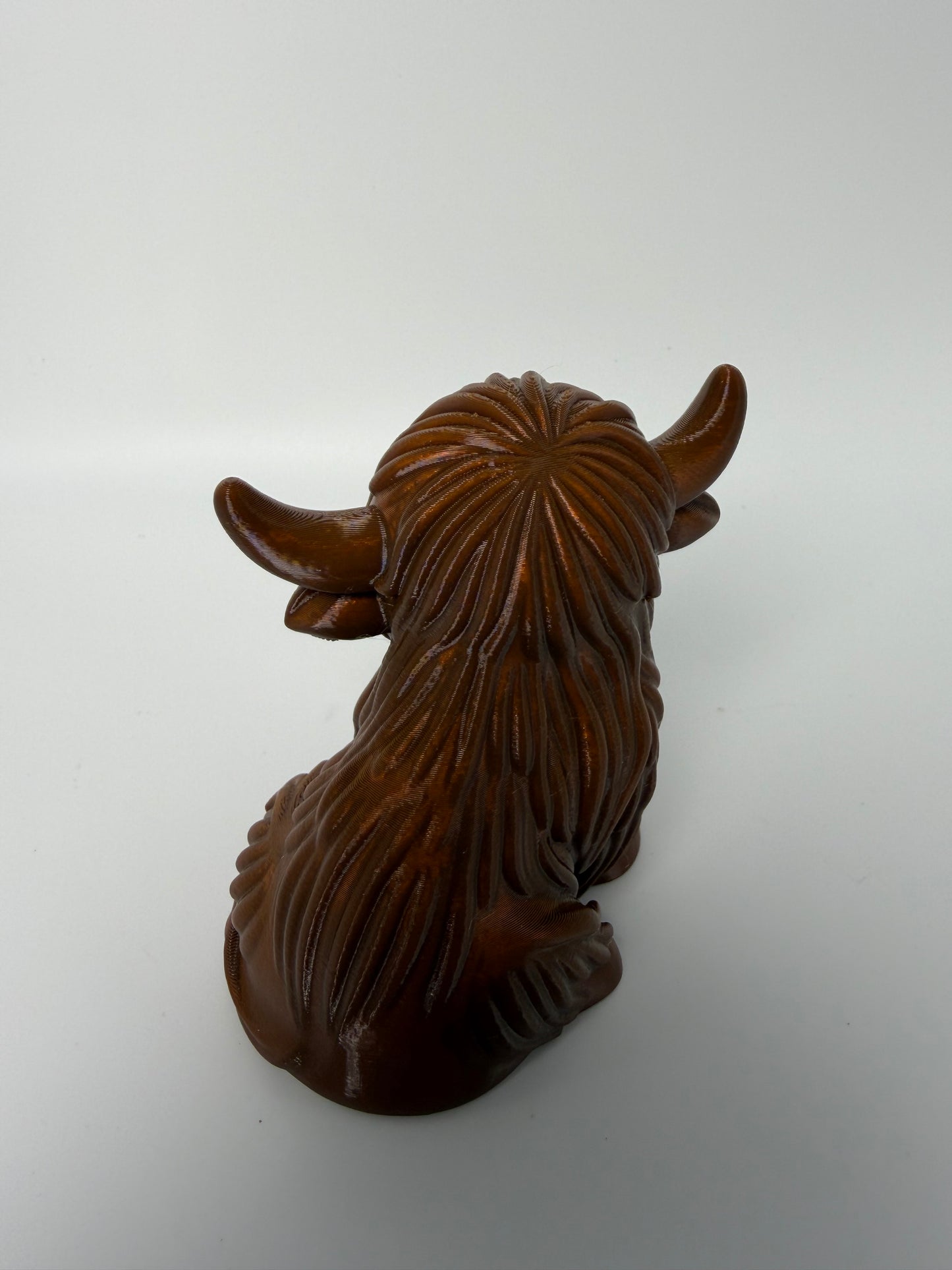 3D Printed Brown Highland Cow Figurine