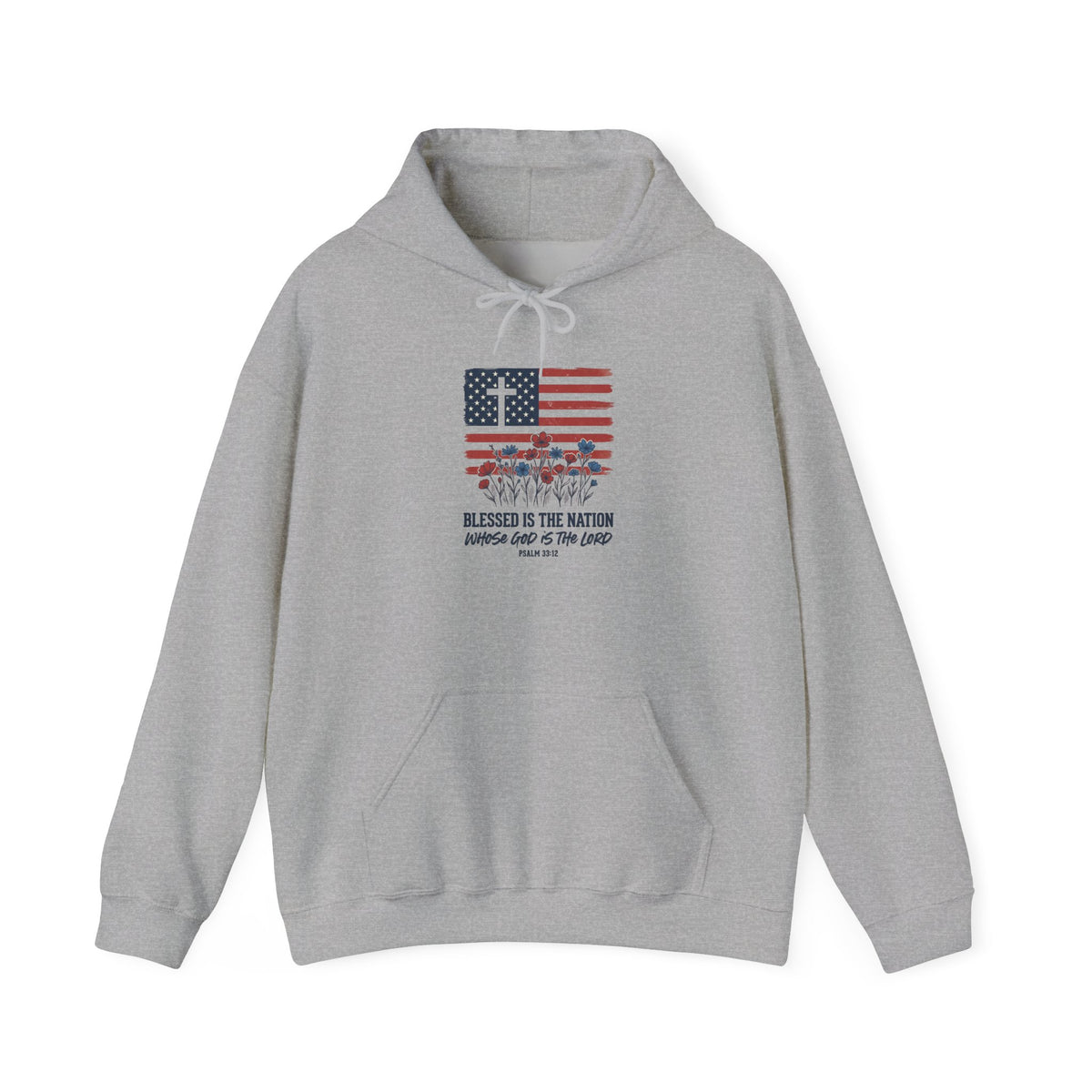 Blessed Is the Nation | Flag Cross Tee | Faith & Freedom 4th of July