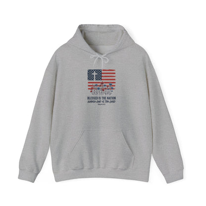 Blessed Is the Nation | Flag Cross Tee | Faith & Freedom 4th of July