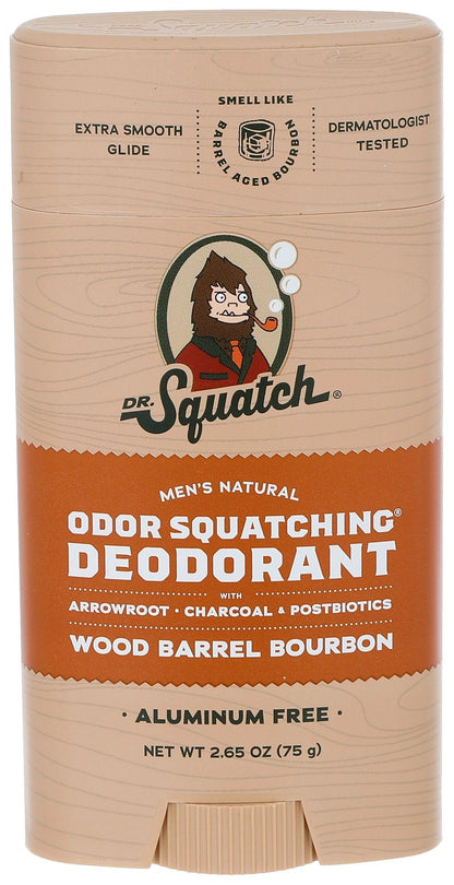 Dr. Squatch Wood Barrel Bourbon Natural Deodorant for Men - 2.65 oz | Aluminum-Free