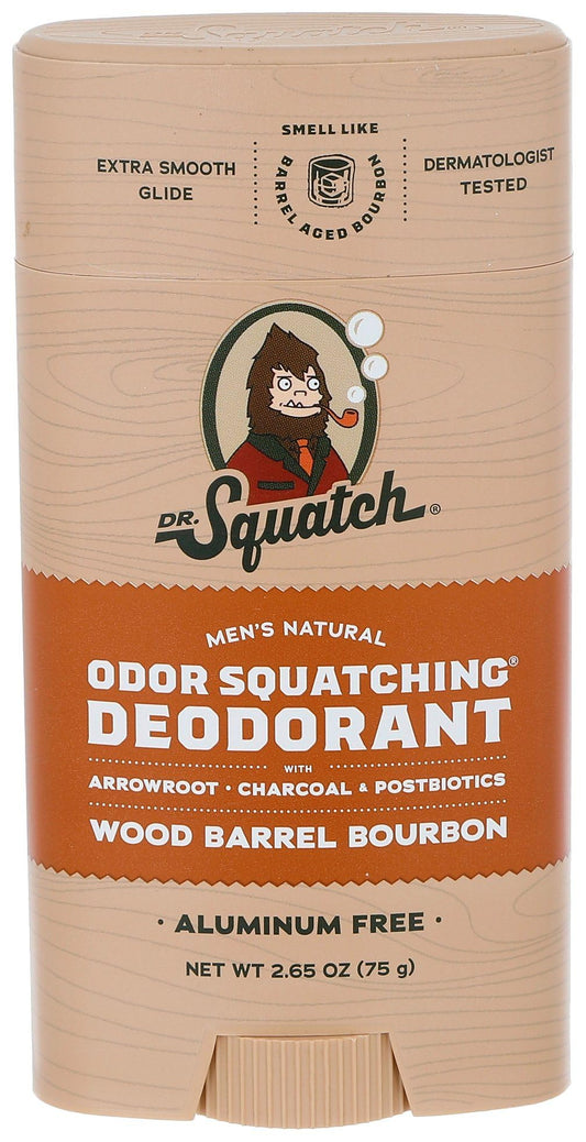 Dr. Squatch Wood Barrel Bourbon Natural Deodorant for Men - 2.65 oz | Aluminum-Free