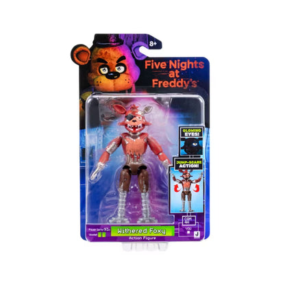 JAKKS Pacific | FNAF | Withered Foxy 5" Articulated Figure | Jumpscare & Glow-in-the-Dark Eyes