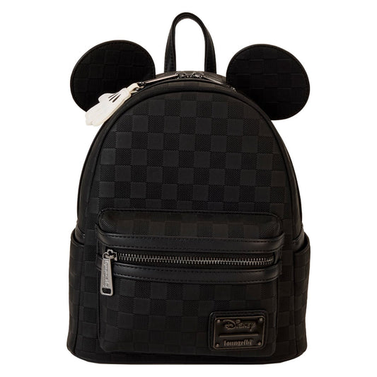 Loungefly | Disney Mickey Mouse Checkered Texture Mini Backpack | Black