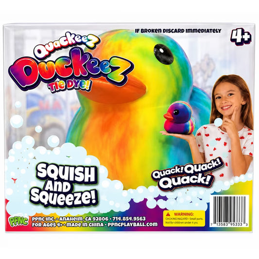 Quackeez | Tie Dye Large Sensory Squishy | Stress-Relieving Duck Figure
