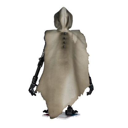 Fantasy costume with a hood and cape on a white background