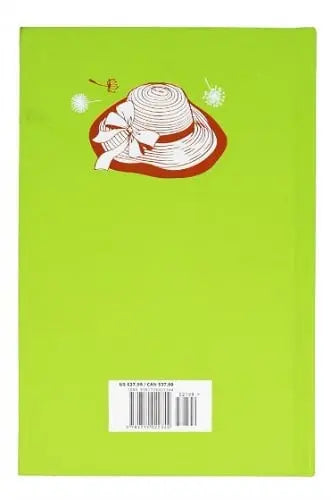 Green notebook with a hat illustration on the cover
