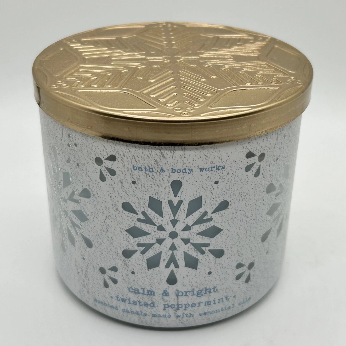 Bath & Body Works Calm & Bright Twisted Peppermint 3-Wick Candle 14.5 oz