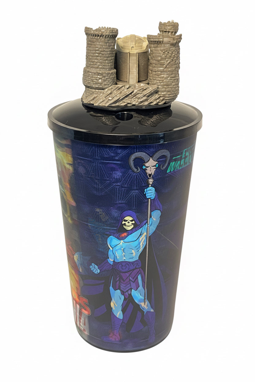 Masters of the Universe Set | Popcorn Bucket with Light Up Eyes & Lenticular Cups (Skeletor, He-Man, & Grayskull)